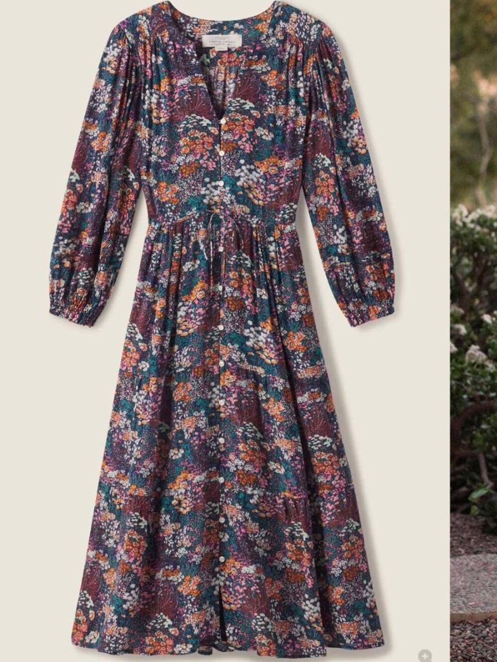 NWT Trovata Birds of Paradis Viscose Silk Long Sleeve Maxi Dress wPOCKETS! - Picture 2 of 6